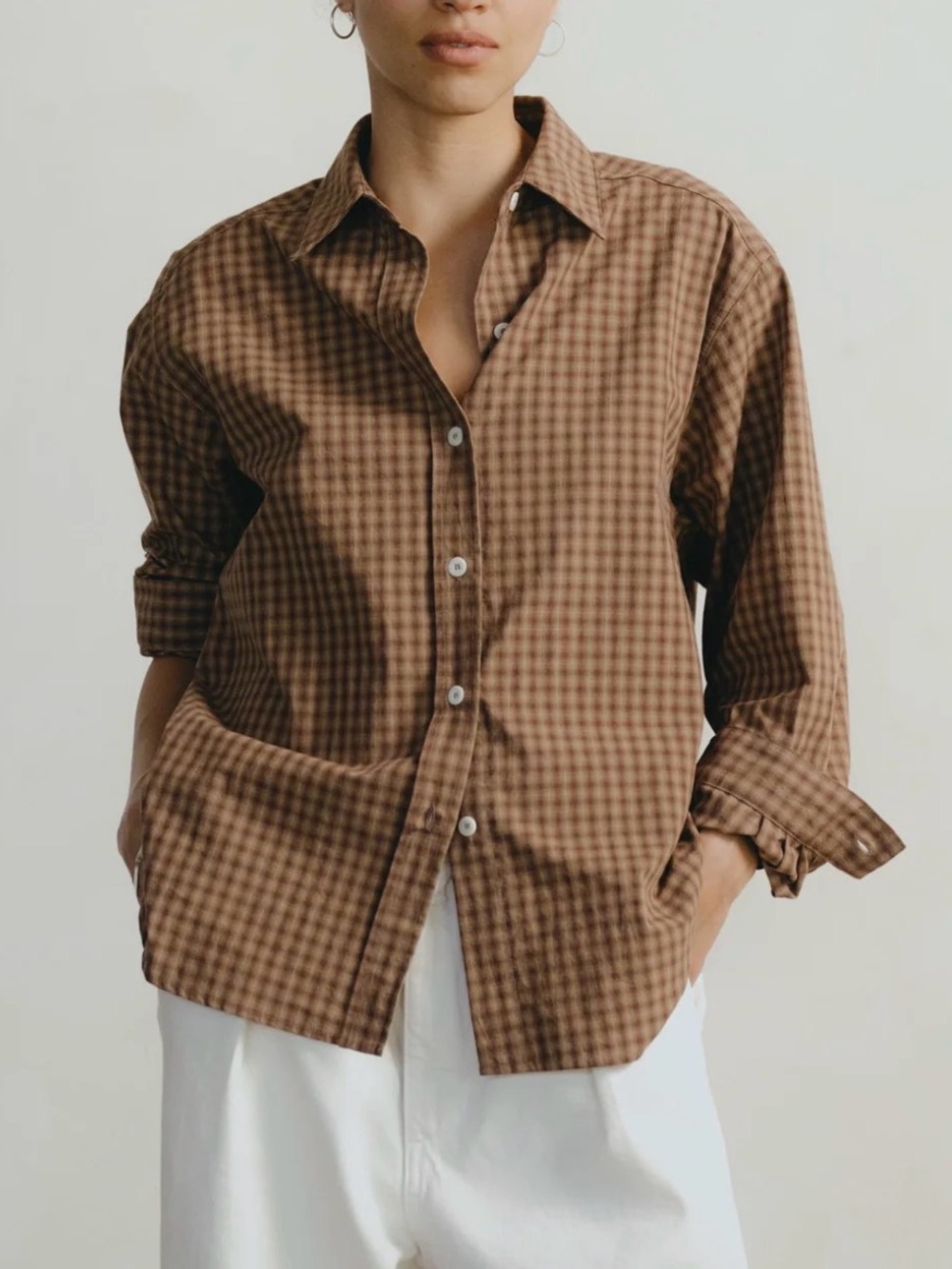 EUC Ozma Marcie Japanese Organic Cotton Shirt in Acid Plaid size M/L